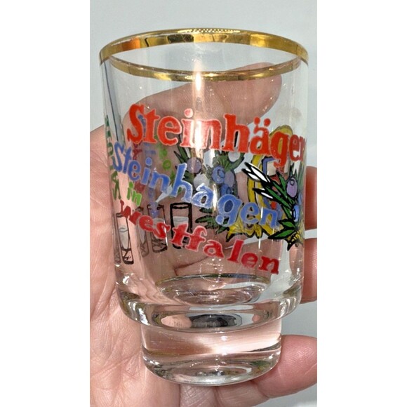 Vintage Ruhrglas Schnapsglaser Kasino Mit Dekor Schnapps Glasses Gold Rim 6 - Picture 14 of 16